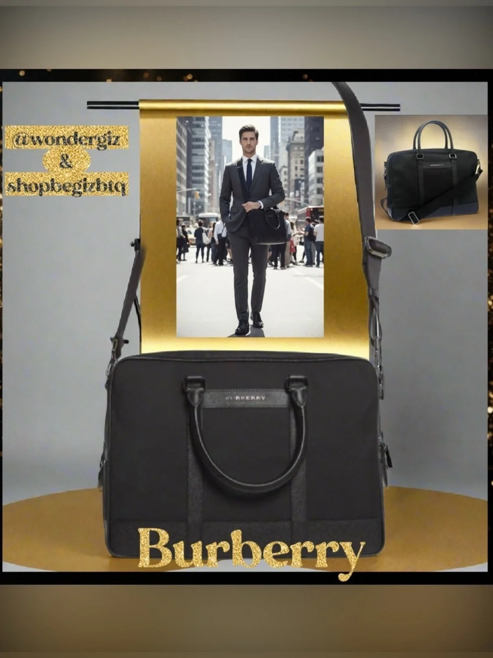 🔥🔥Authentic BURBERRY Laptop Bag Burberry London Nylon Newburg Small Briefcase